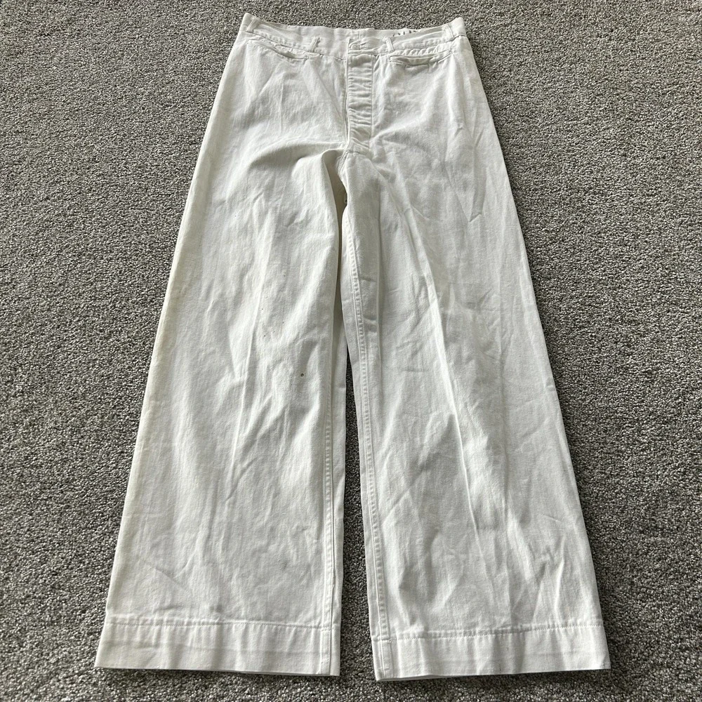 Vintage 40's 50's WWII US Navy Bell Bottom Crackerjack Sailor White Trousers